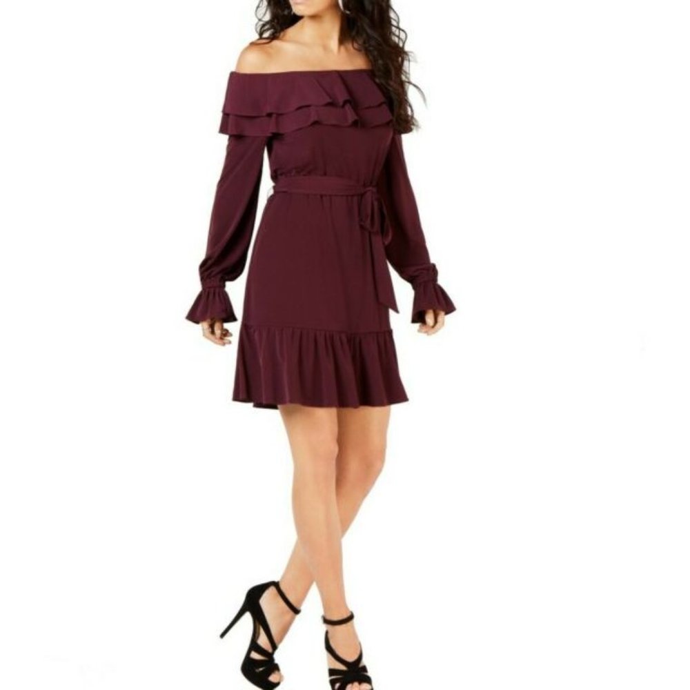 NEW Michael Kors Ruffle Long Sleeve Mini Dress